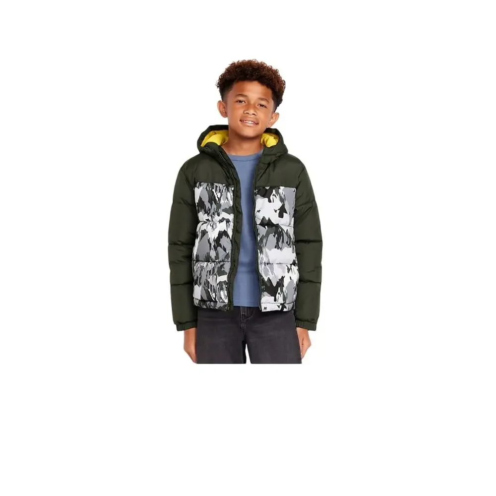 Old Navy Boys' Camo Water-Resistant Hooded Puffer Jacket